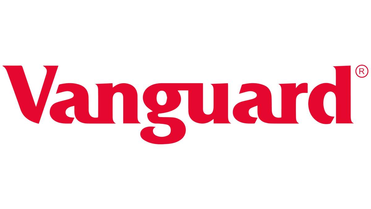 Red logo of Vanguard in bold letters, representing the investment management company.